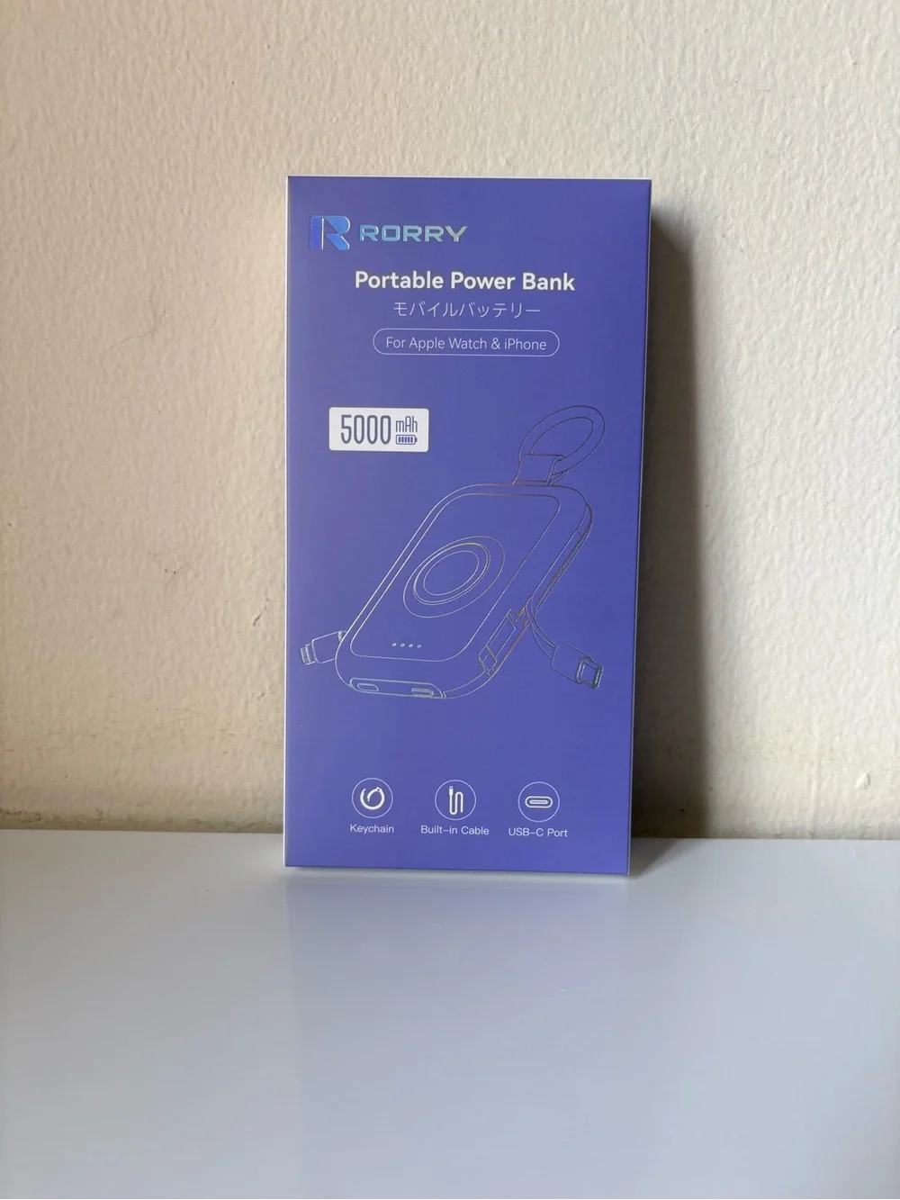 RORRY 5000mAh Portable Power Bank for Apple Watch & iPhone - New
